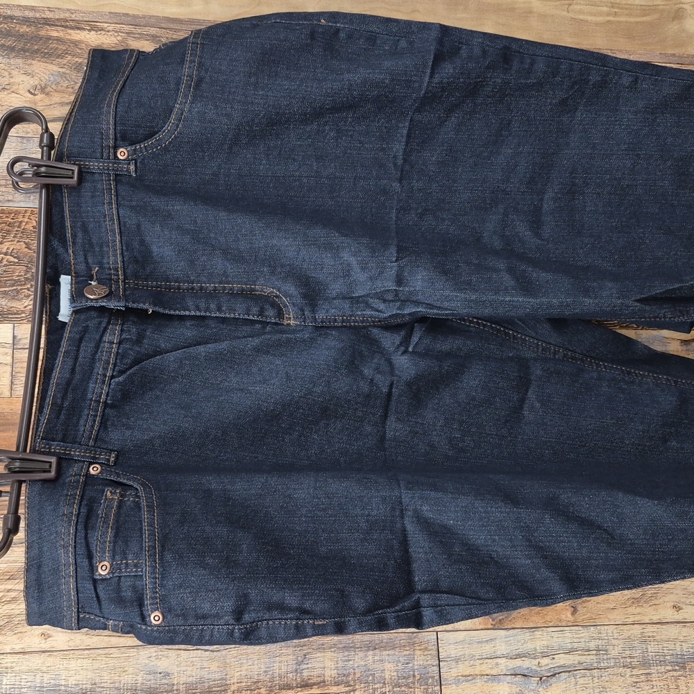 2 Pairs Susan Graver Women's Boot Cut Jeans - Dark Blue & Red